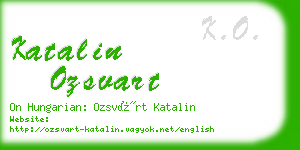 katalin ozsvart business card